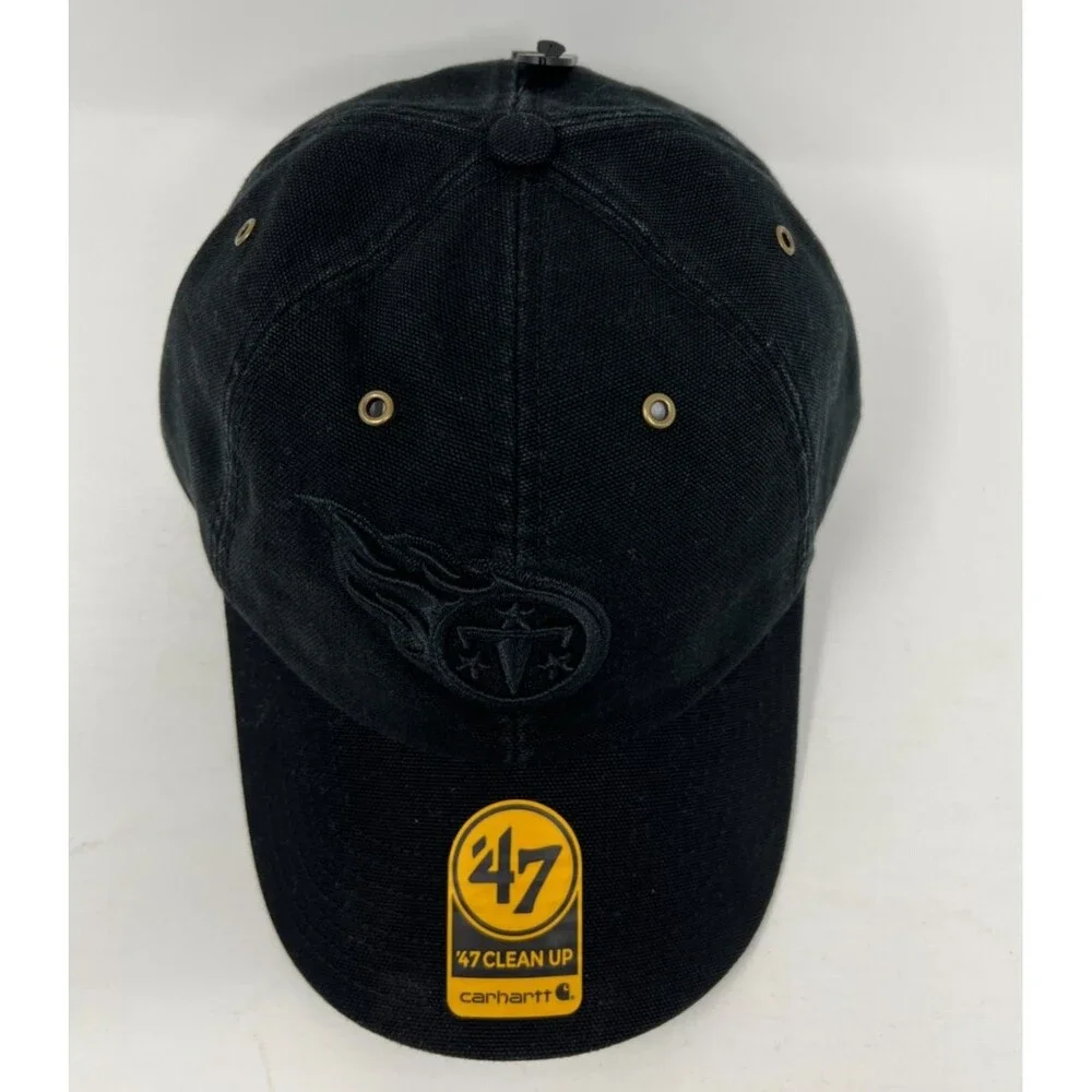 Tennessee Titans Carhartt x 47 Hat Cap Black Canvas NFL Football Mens Strapback - Picture 4 of 8
